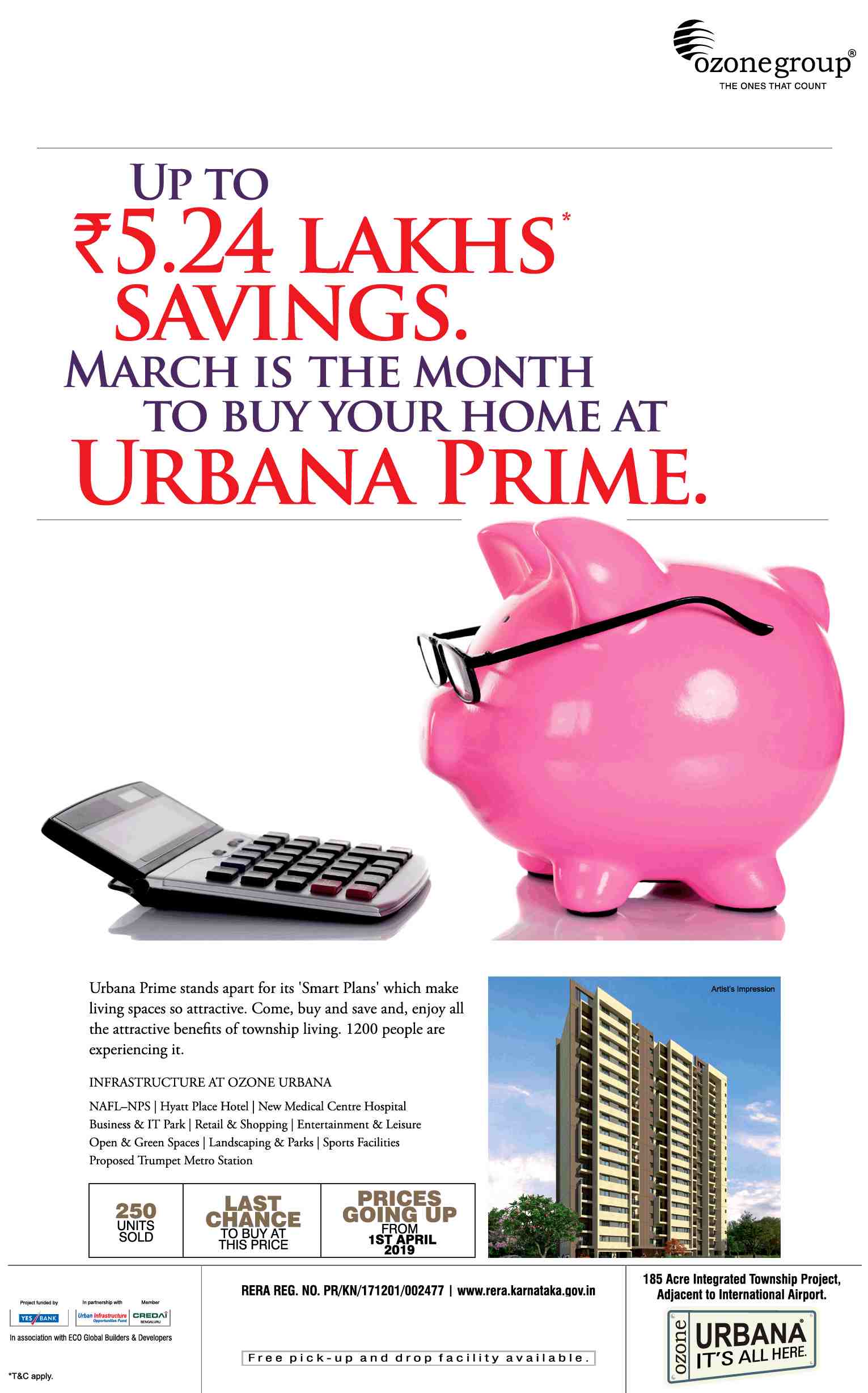 Save up to Rs 5.24 Lakh on booking your home at Ozone Urbana Prime in Bangalore